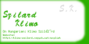 szilard klimo business card